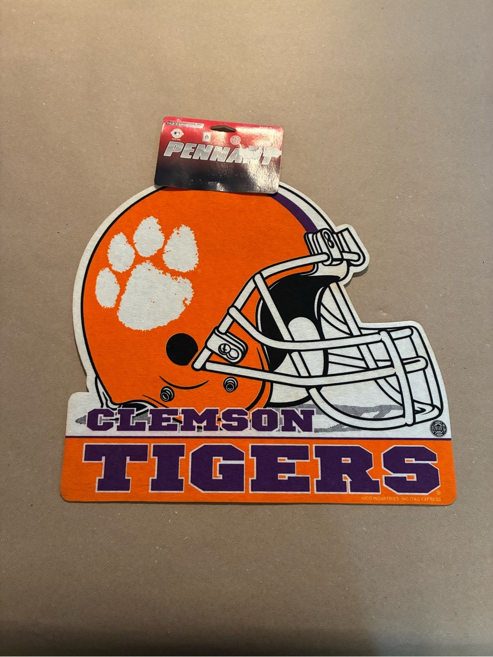 Clemson Tigers Orange Helmet Wall Art - Pennant 14” X 14”